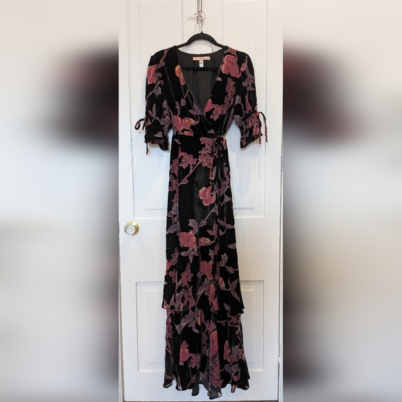 Hutch Black and Pink Floral Long Sleeve Dress - Picture 1 of 7